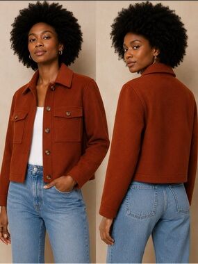 Avec Les Filles Cropped Rust Jacket